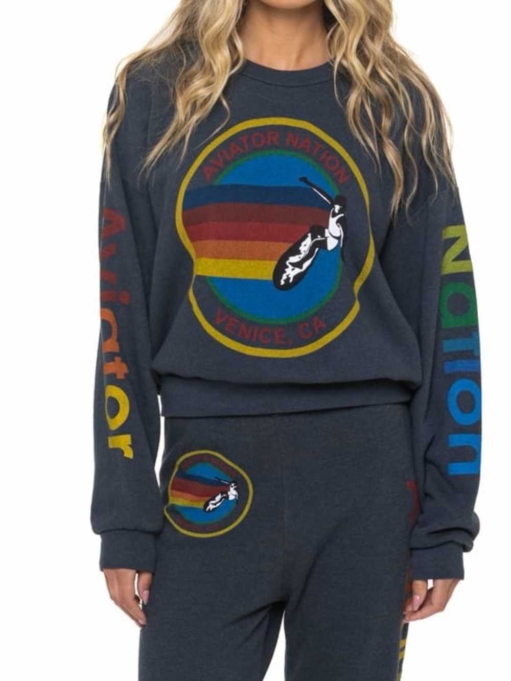 Aviator Nation Relaxed Venice Crew Sweatshirt